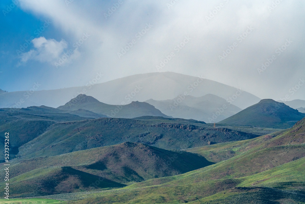 United States, Idaho, Bellevue, Clouds over foothills United States, Idaho, Bellevue, Clouds over foothills