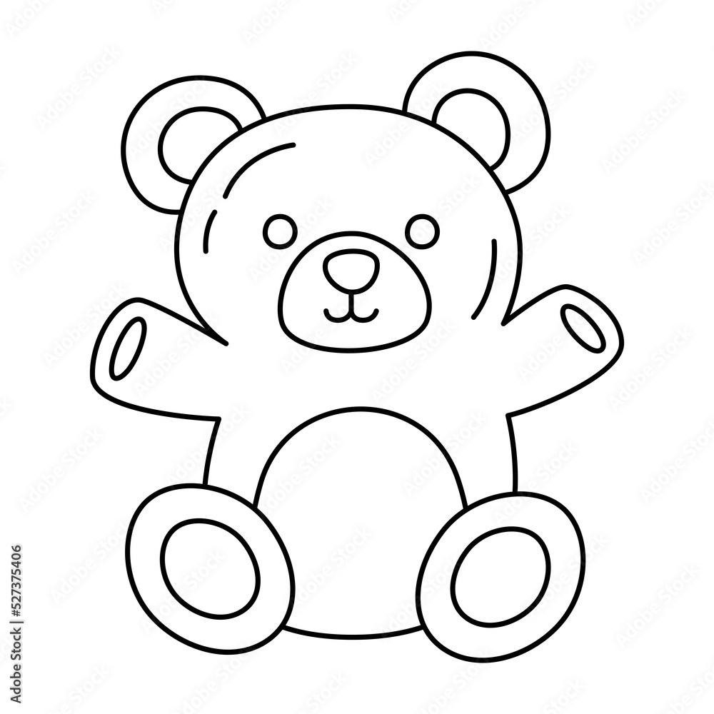 Teddy bear with heart shape linear icon Teddy bear with heart shape linear icon
