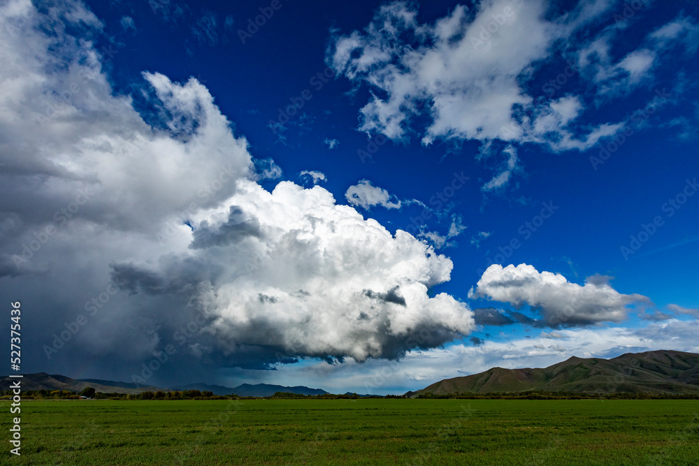 United States, Idaho, Bellevue, Clouds over foothills United States, Idaho, Bellevue, Clouds over foothills