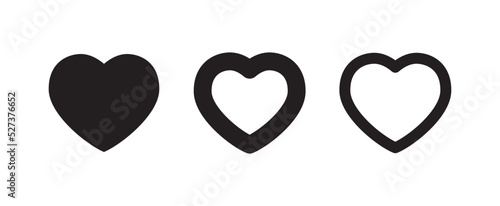 Heart vector icons. Set of love symbols. Isolated pictograms. Valentine's day design elements.