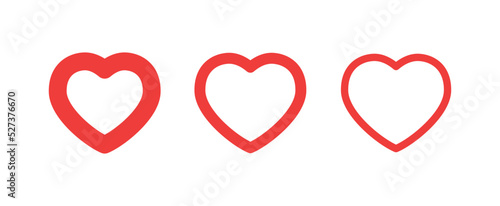 Heart vector icons. Set of love symbols. Isolated pictograms. Valentine's day design elements.