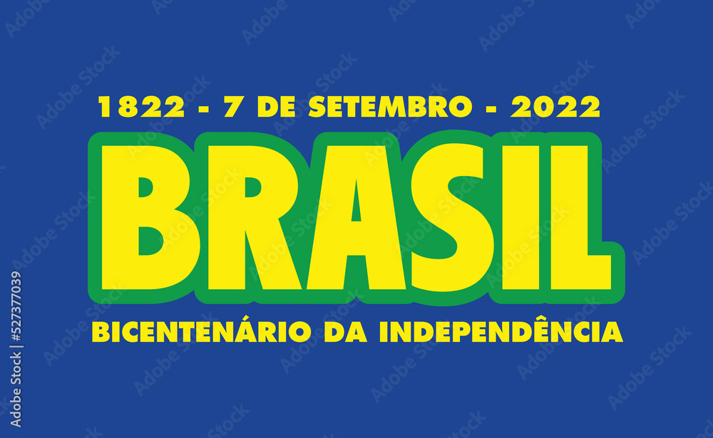 Obraz premium brasil 4Brazilian independence bicentenary banner. Banner with the flag and colors of Brazil.