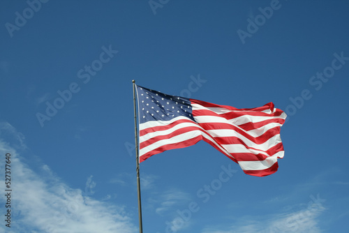 American Flag waving in the wind