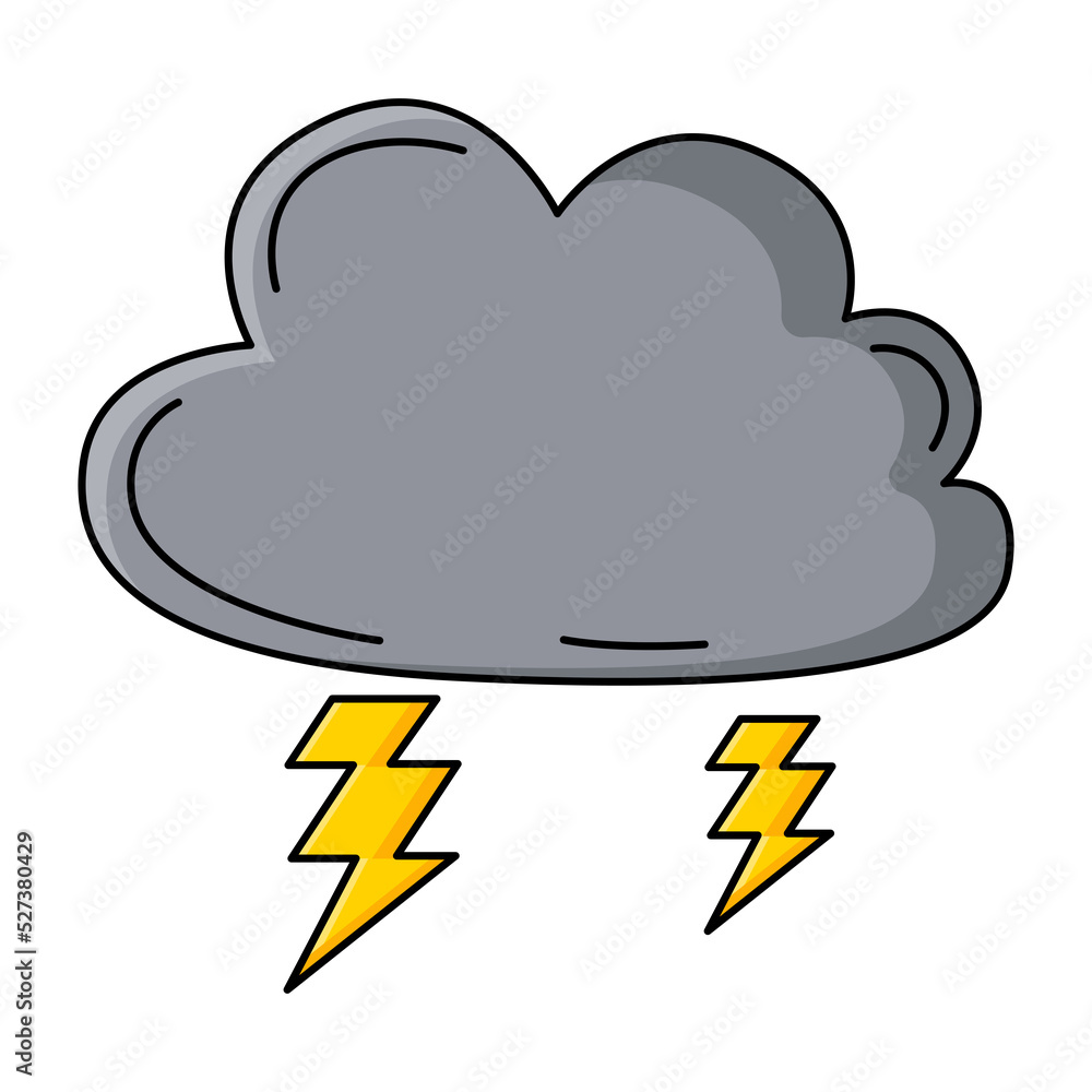 Cloud with lightning thunder storm icon Cloud with lightning thunder storm icon