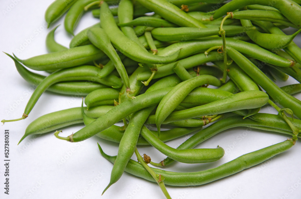 green beans close-up on a light background green beans close-up on a light background