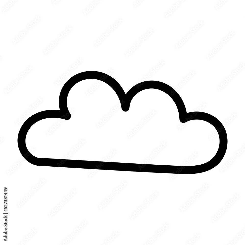 Cloud weather line doodle icon. Cloud weather line doodle icon.