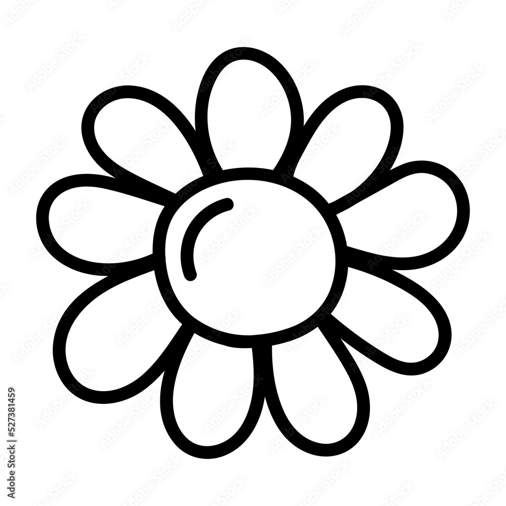 flower drawing line doodle icon. flower drawing line doodle icon.