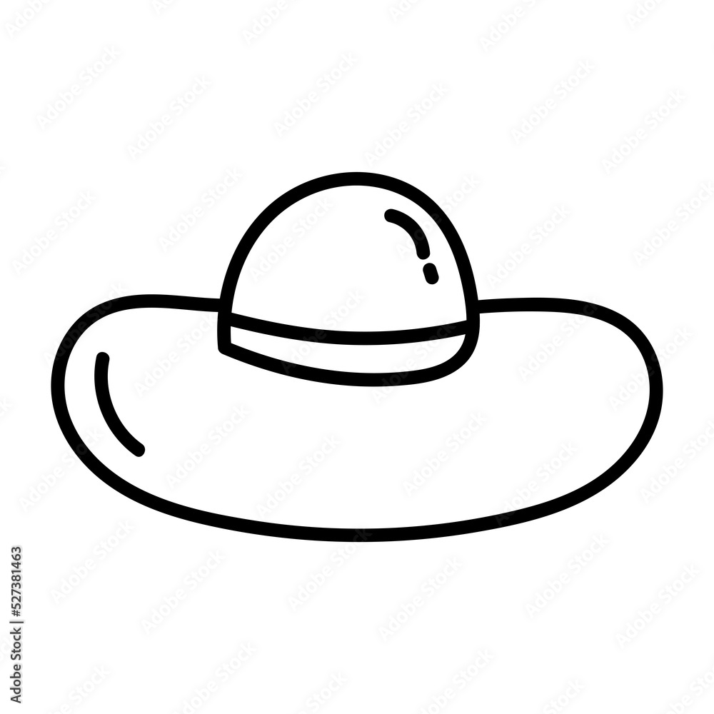 Hat line doodle icon. Hat line doodle icon.
