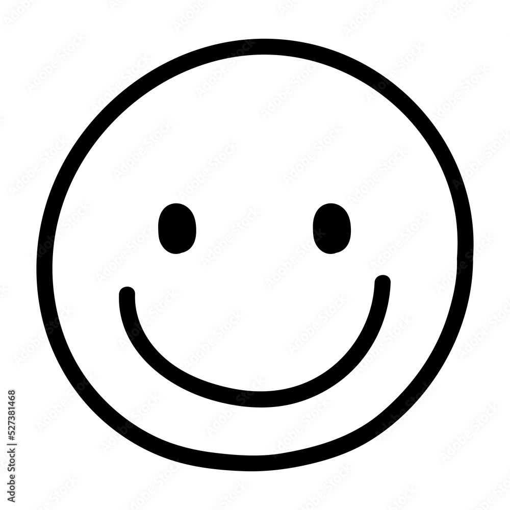 Happy Face Emoji line doodle icon. Happy Face Emoji line doodle icon.