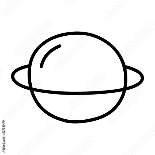 Planet line doodle icon.