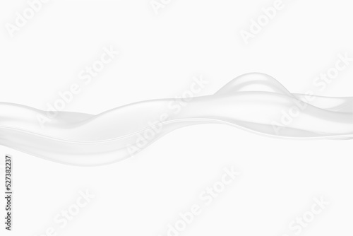 Abstract White Flowing Liquid Wave Lines Background. 3d Rendering