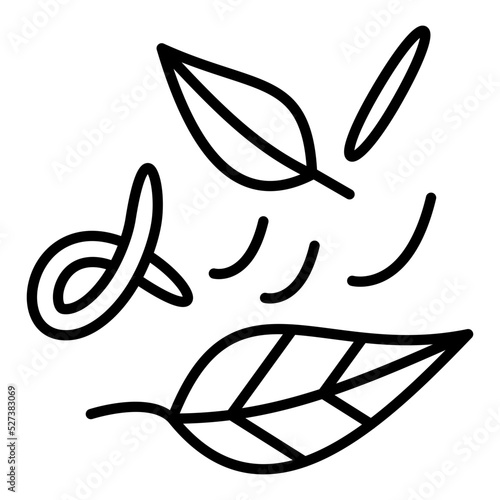Leaf Fluttering in Wind Icon Style