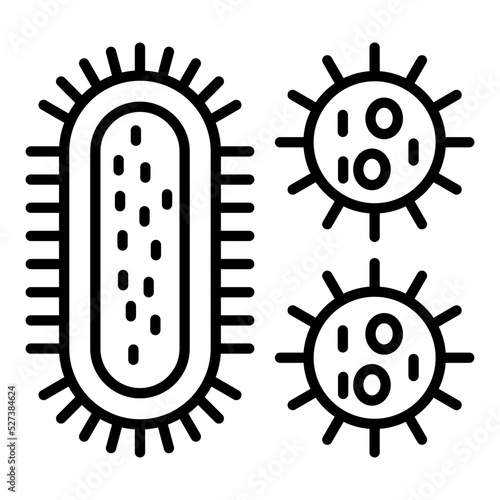 Bacteria And Virus Icon Style