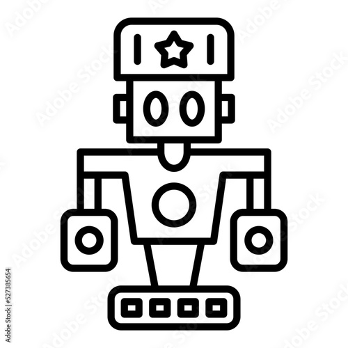 Military Robot Icon Style