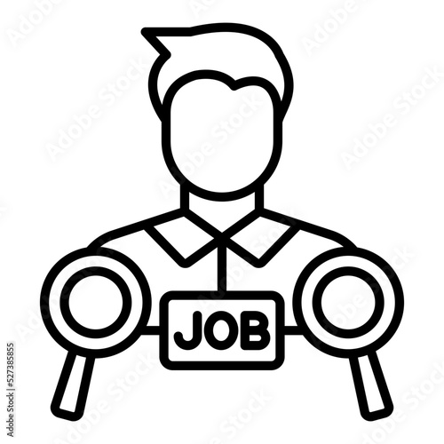 Job Seeker Male Icon Style