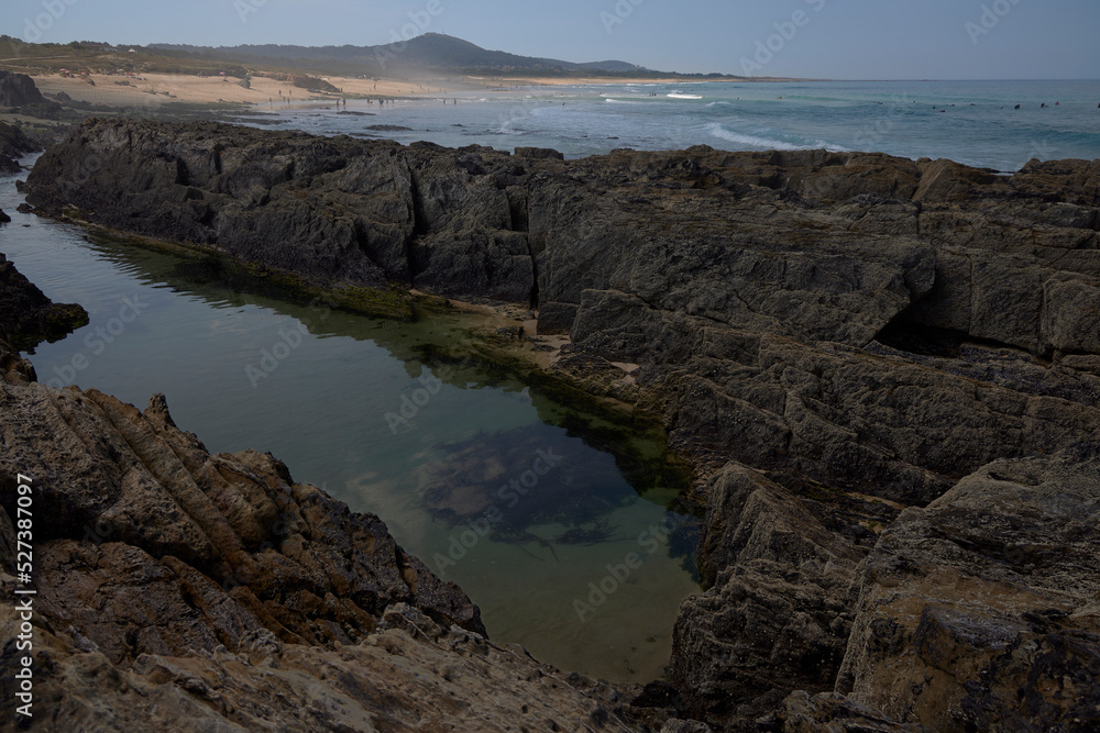 Obraz premium Cliffs. Rocks on a beach in the province of A Coruña, in the north of Spain