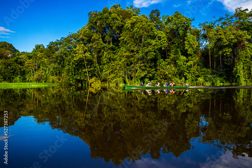 lake and forest at amazonia, brazil