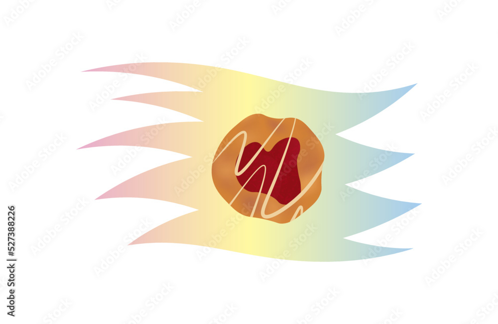 Obraz premium toasted cookies with red jam and icing lines on a colorful background