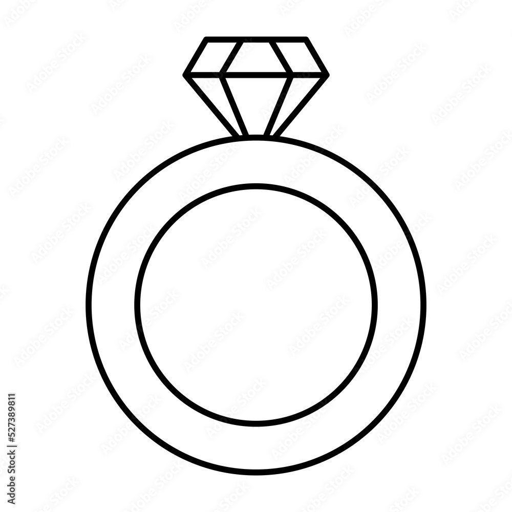 Ring with diamond outline icon Ring with diamond outline icon