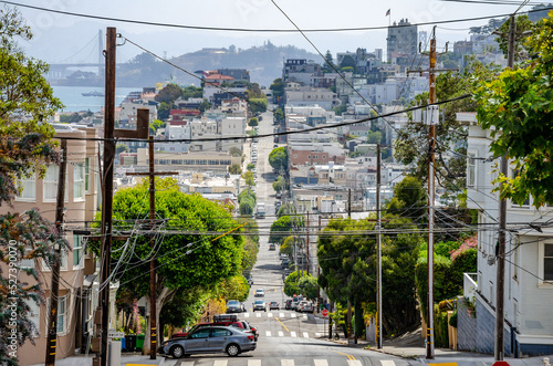 Photography A view down Chestnut Street in San Francisco in California, USA
