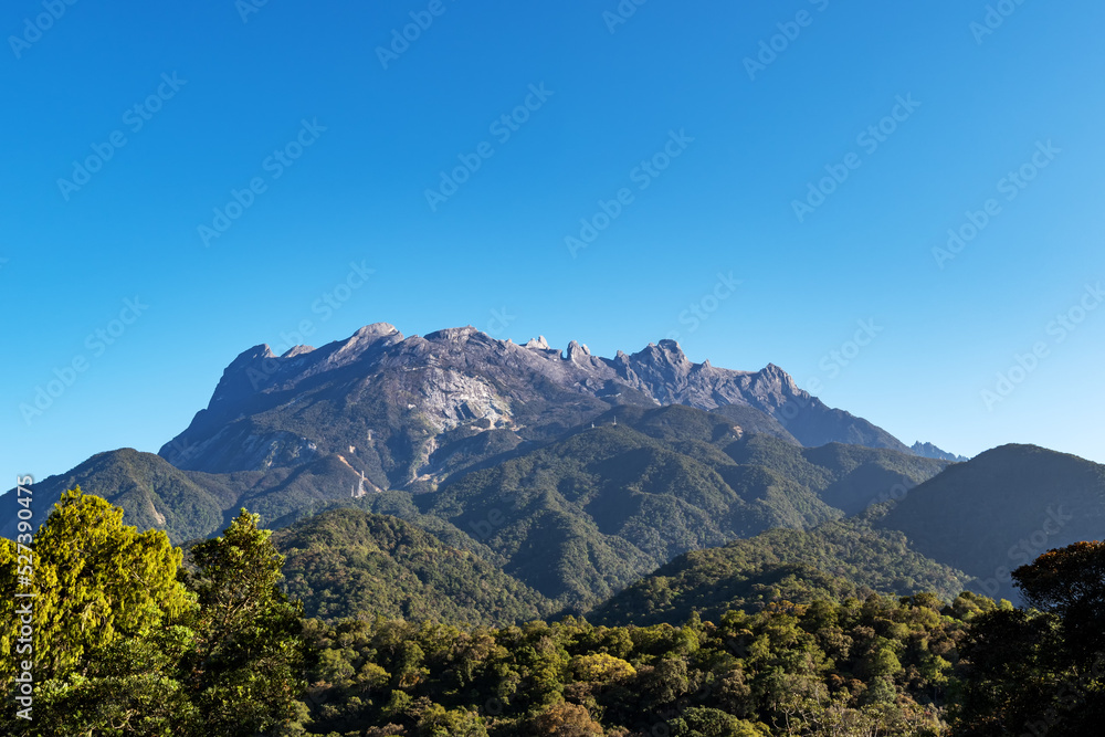 View of Mt. Kinabalu in Kundasang Ranau Sabah, highest mountain in Malaysia