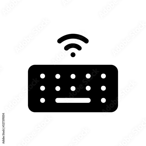 wireless keyboard glyph icon