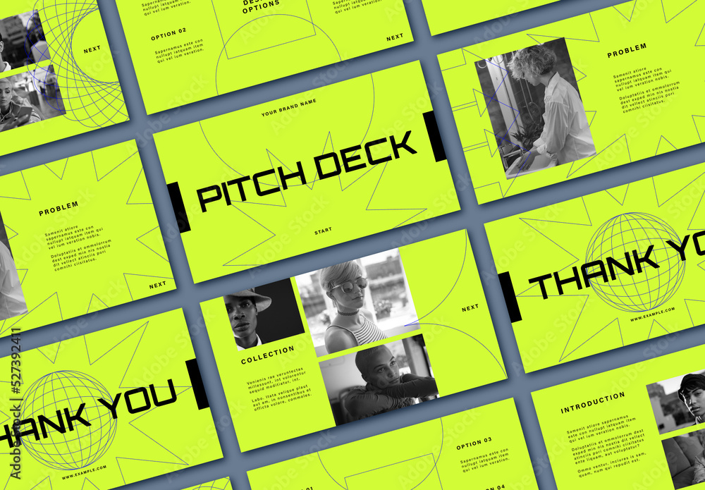 Pitch Deck with Interactive Functions Stock Template | Adobe Stock
