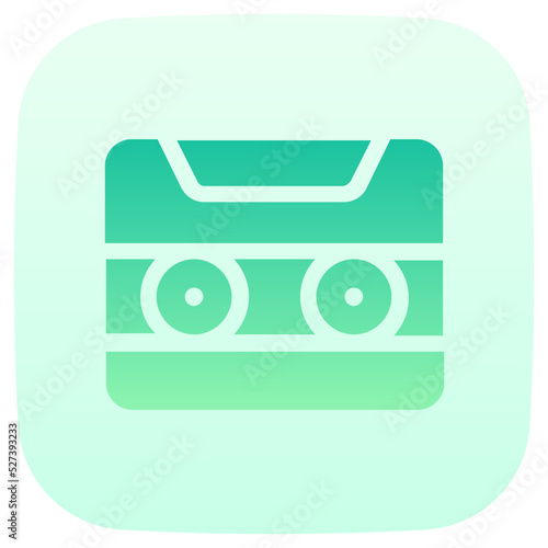 cassette flat gradient icon
