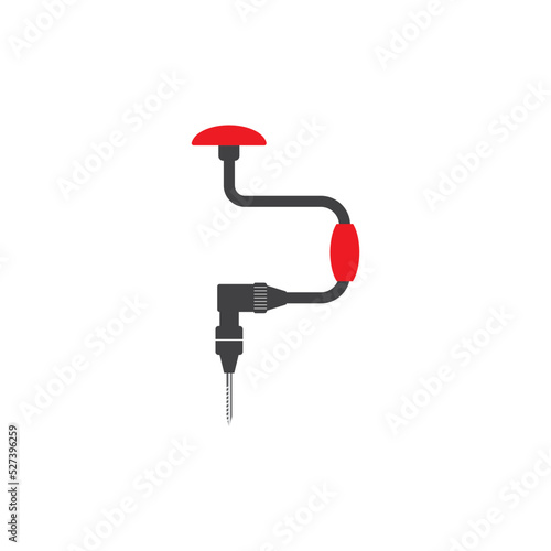 crank drill icon vector