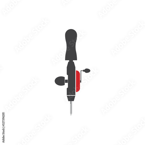 crank drill icon vector