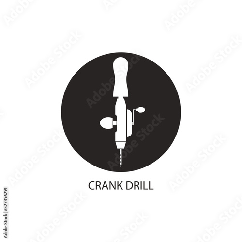 crank drill icon vector