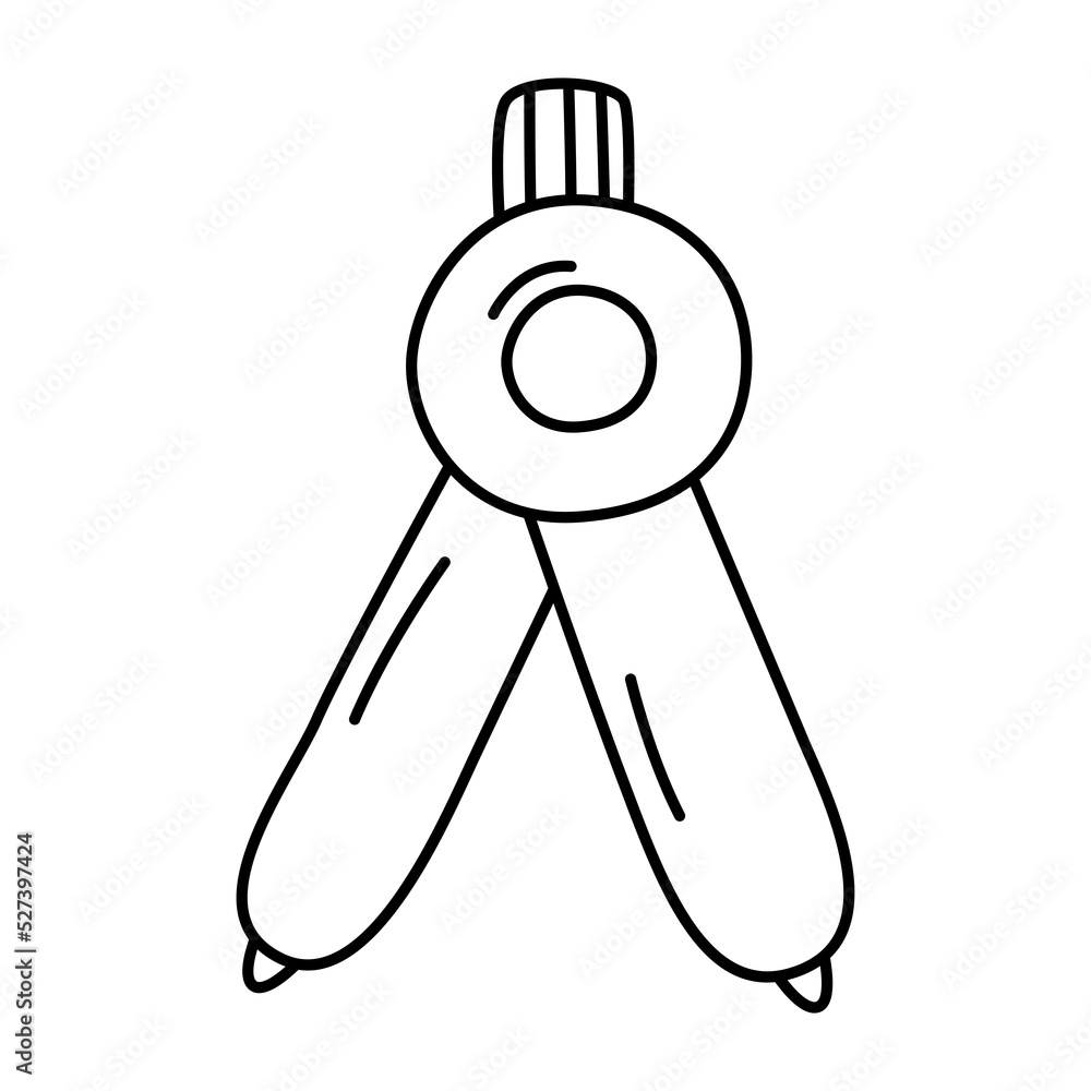 Drawing compass linear icon Drawing compass linear icon