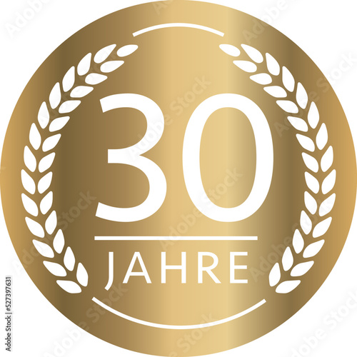 Button 30 Jahre Gold