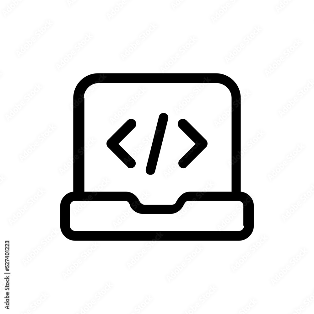 web coding line icon web coding line icon