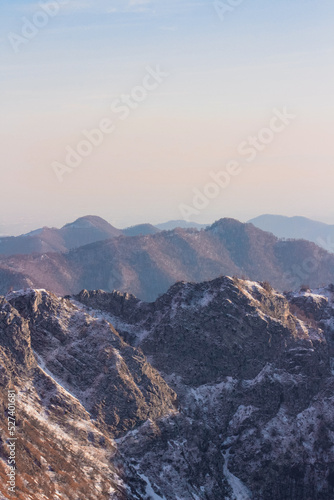 Winter Snow Covered Alpine Mountain Peaks Photograph