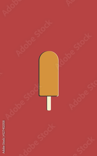 Vector illustration of ice cream on a stick in vintage style