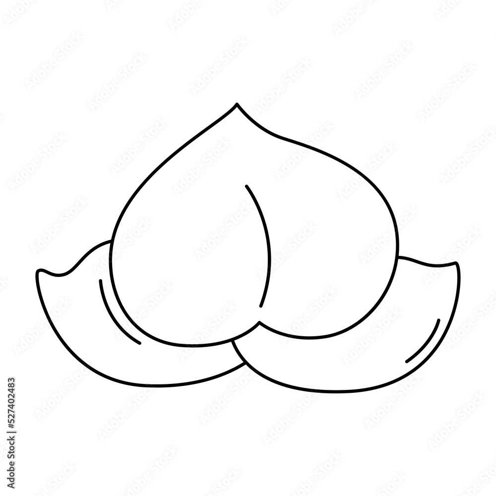 Peach chinese new year related line style icon Peach chinese new year related line style icon