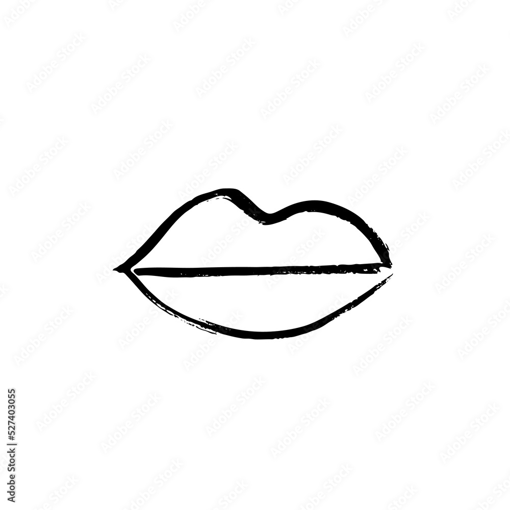 Hand Drawn Lips Icon Hand Drawn Lips Icon