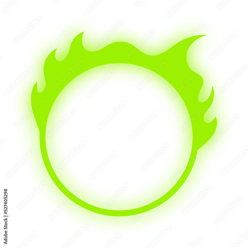 neon fire circle frame
