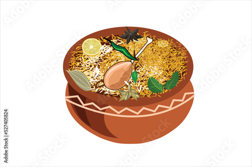 Desi Indian, Pakistani biryani Vectors illustration