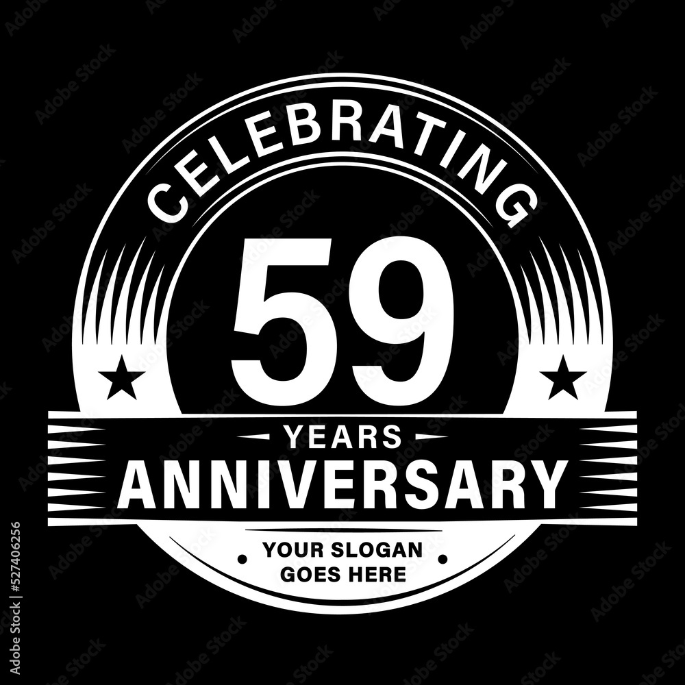 Fototapeta premium 59 years anniversary celebration design template. 59th logo vector illustrations. 