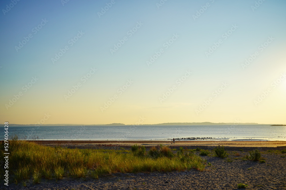 The morning of Revere Beach, Revere, Massachusetts, USA. It is a first public beach in America. It is close to Boston Logan Airport	
