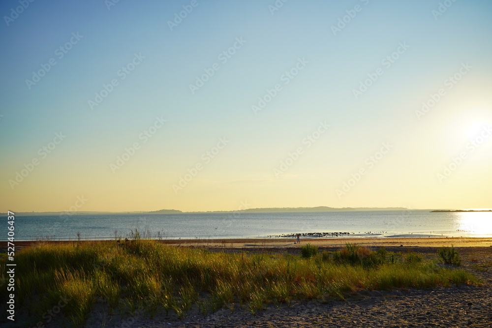 The morning of Revere Beach, Revere, Massachusetts, USA. It is a first public beach in America. It is close to Boston Logan Airport	
