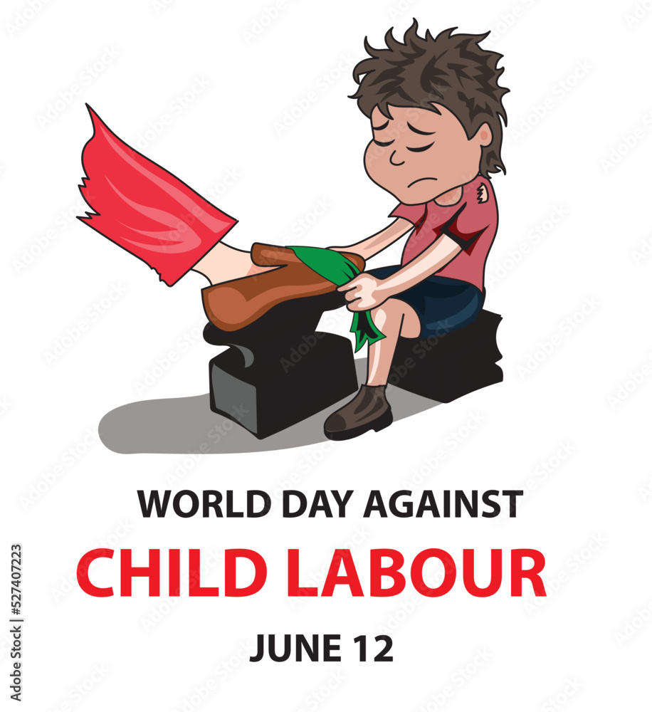 World day against child labor June 12 poster vector illustration Stock ...