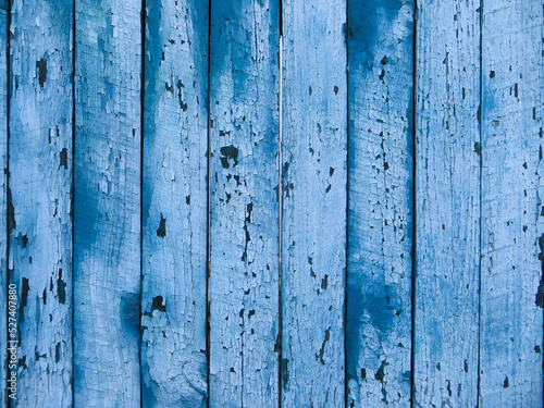 blue wooden fence