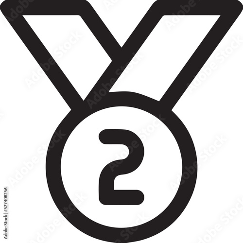 set collection of medal champion for first second and third place, 1st 2nd 3rd in black line icon Vector illustration