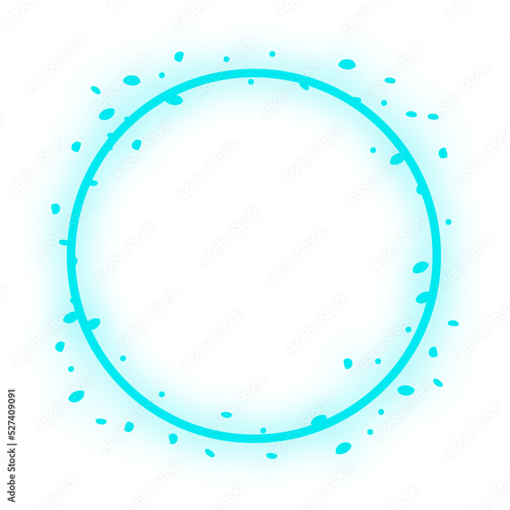 neon glitter circle frame
