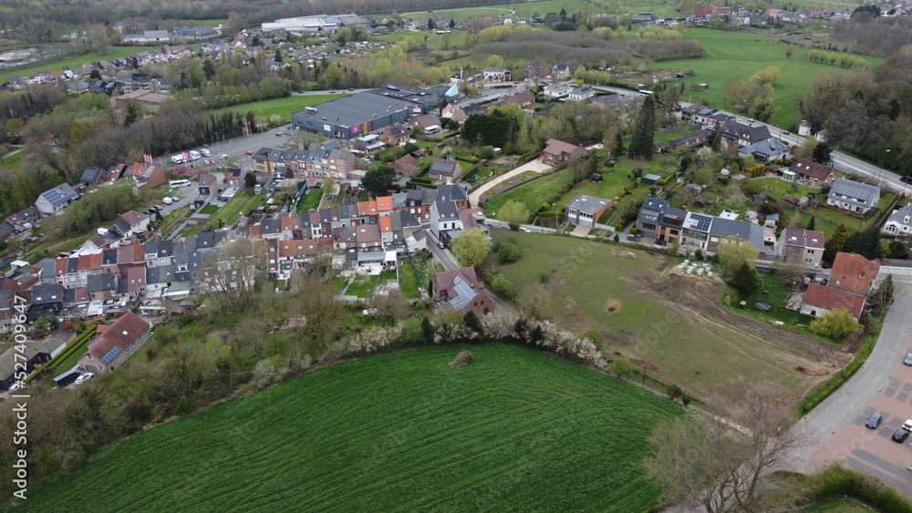 Aerial drone view of Geraardsbergen in Belgium