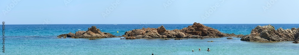 Rocks at Cala de Santa Cristina beach, Costa Brava, Catalonia.