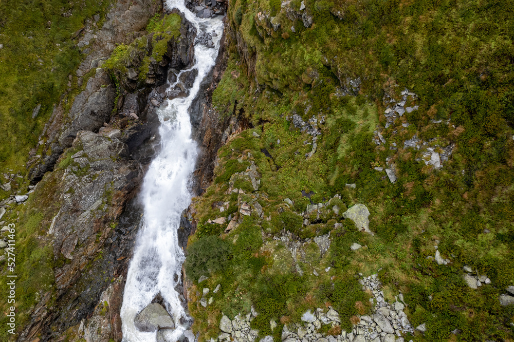 Alpine waterfall in Austria in Summer